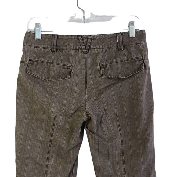 VINCE Brown Plaid Trouser Cotton Blend Side Pockets Size 2 - Picture 5 of 8